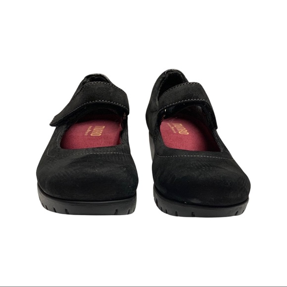 MUNRO Black Suede Leather Mary Jane Walking Wedge Heel Shoe 6.5 - Picture 3 of 6